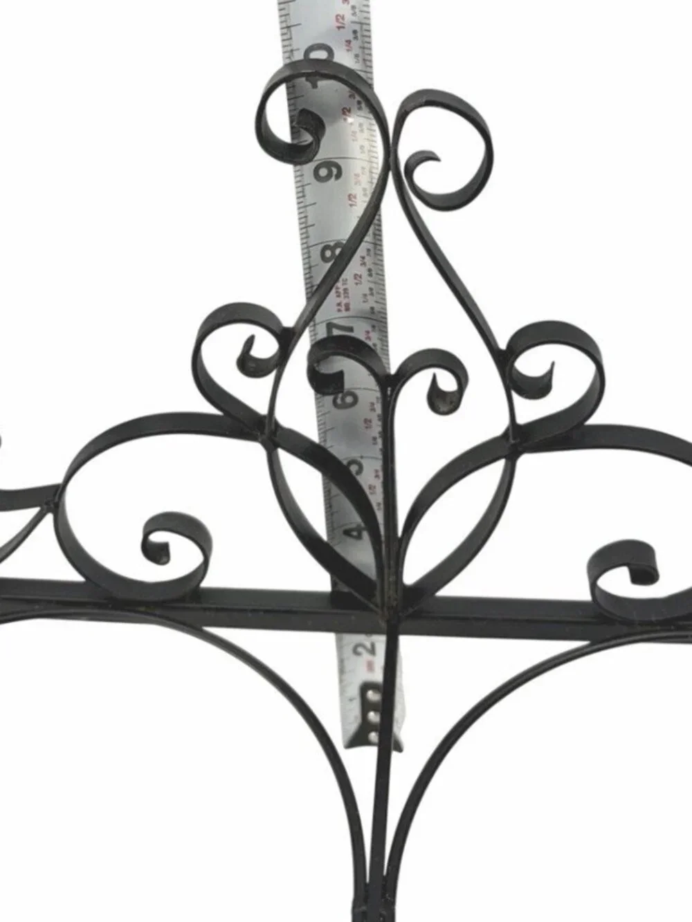 Vintage Victorian Style Wrought Iron Dog Food & Water Bowl Holder Ornate Scroll
